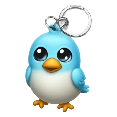 a keychain with a cute baby bird imprint on it  sticker