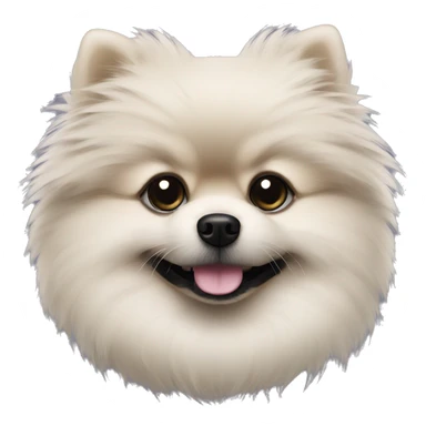 black fluffy Pomeranian Spitz with black eyes sticker