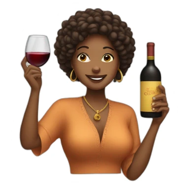 lady shaka with wine in hand sticker