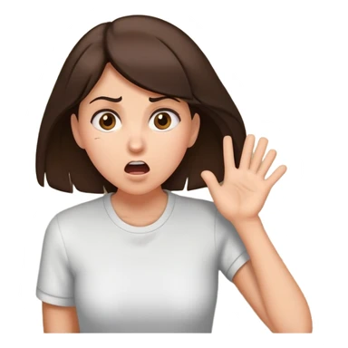 Sideways emoji A brunette hitting her head on a wall sticker