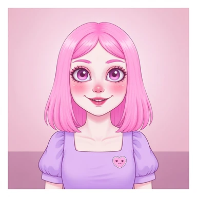 pastel horror profile picture with a heart accent, cute, expressive, minimal, variation 4 sticker