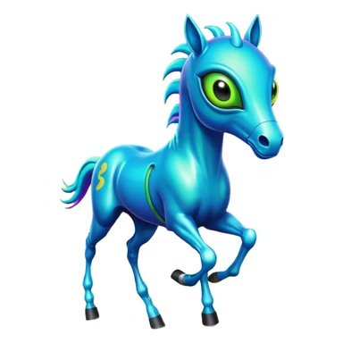 horse racing alien sticker