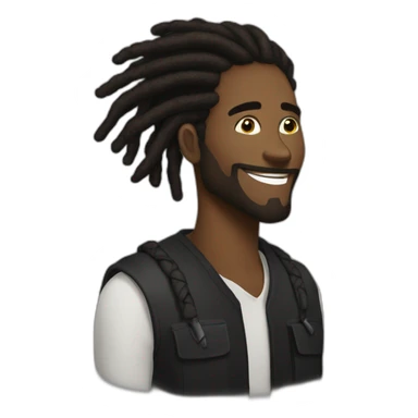 black man-dread locks- say Lets'GOOOOOOO sticker