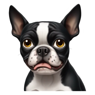 Angry Boston terrier sticker