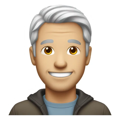 white man with gray hair smiling sticker