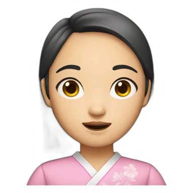 Story telling asian girl sticker