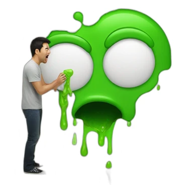 Guy spits on wall green goo sticker