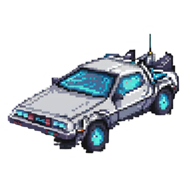 DeLorean car with time circuits sticker