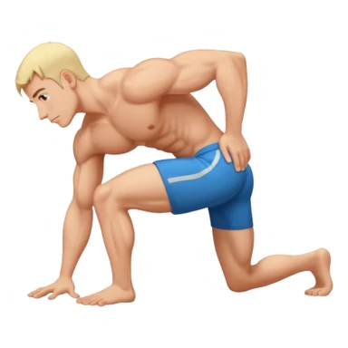 a guy arching his back on all fours sticker