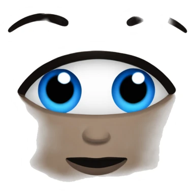 Femme brune, yeux bleu avec trait dans le sourcil  sticker