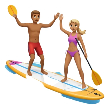 Two people falling off a paddleboard sticker