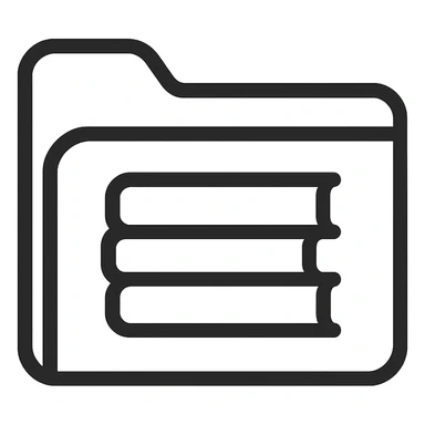 simple modern folder icon for 'school', no gradient, symbol of a stack of books, clear lines, neutral colors sticker