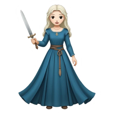medieval woman holding a knife sticker