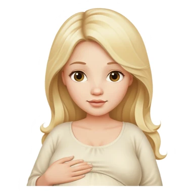 Beautiful Pregnant woman blonde with long hair cream top sticker