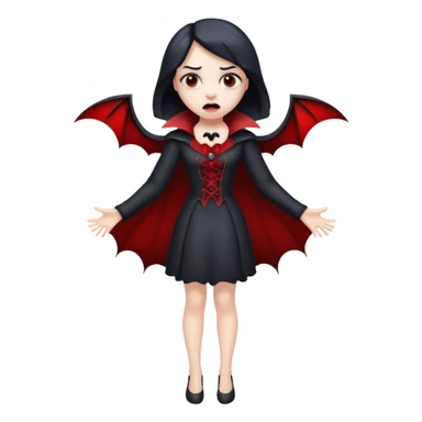Cartoon vampire girl with a shocked expression, full body  sticker