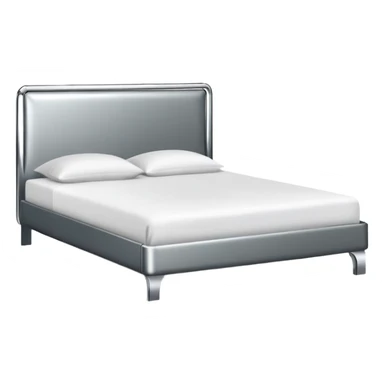 minimal bed silhouette, silver chrome, intimate erotic atmosphere sticker