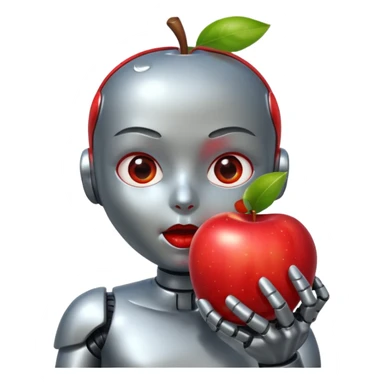 Android comendo maçã sticker