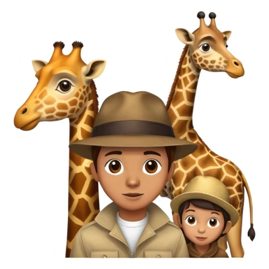 a person visiting a zoo with animals like giraffe and monkey in the background sticker