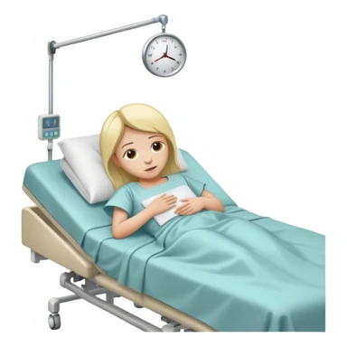 pessoa com a pele amarelada deitada em uma maca de hospital sticker