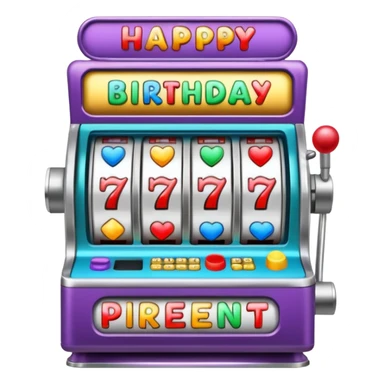 slot machine The sign says "birthday present." sticker