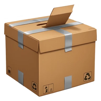one cardboard box sticker