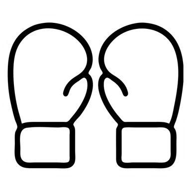 light blue boxing gloves outlined icon sticker