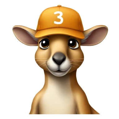 Kangaroo with basecap sticker
