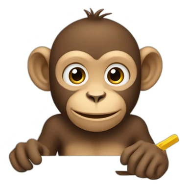 monkey making a house plan sticker