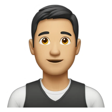 asian european american man sticker