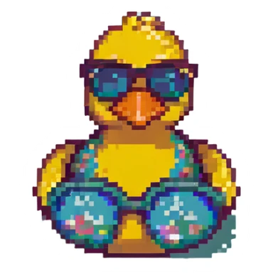 Rubber duck wearing sun glasses sticker