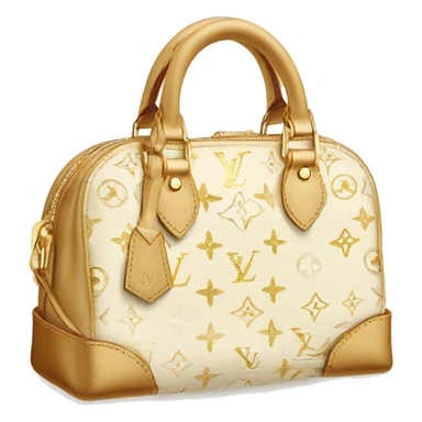 cream and gold color louis vuitton purse sticker