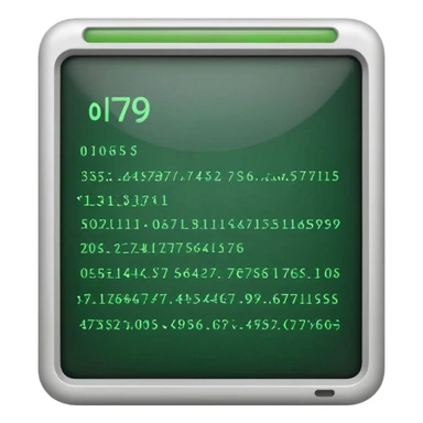 mac os icon code computer retro terminal, black, green white, numbers and code lines on the screen sticker