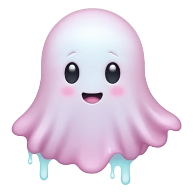 Friendly pastel ghost floating, kawaii sticker