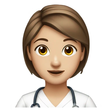 Nurse Beautiful Girl,short brown hair in two pony tails sticker