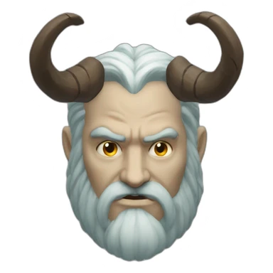 head of Mimir with horns from the God of War sticker