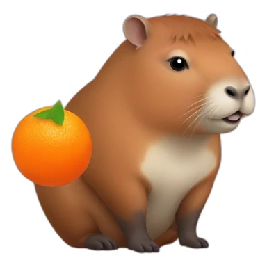 capybara with mandarin orange sticker