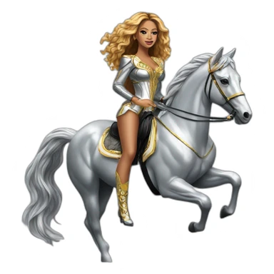 Beyoncé on silver horse sticker