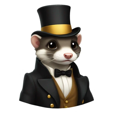 Ferret with tophat sticker