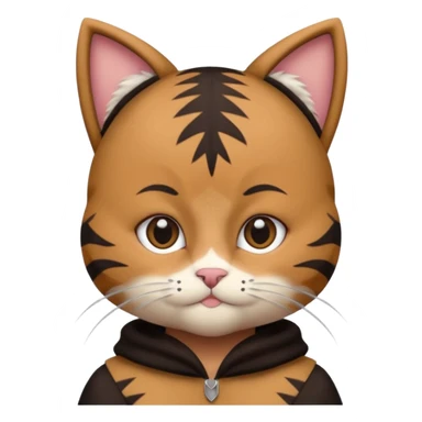 brown kid in cat costume sticker