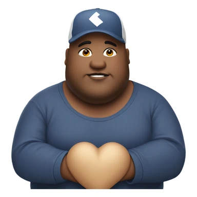 Fat guy with sideways ball cap making a heart with his hands  sticker