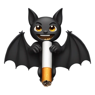 Bat holding a cigarette sticker
