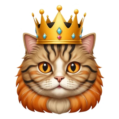Persian cat tabby with crown king sticker