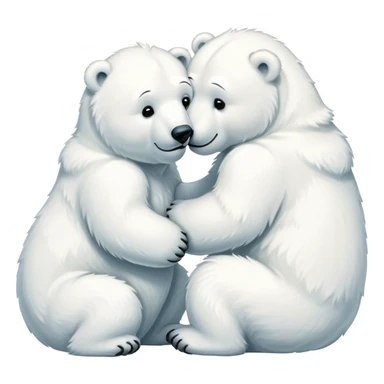 two polar bears kisses sticker