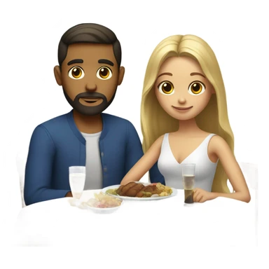 Puerto rican beard short brown hair getting dinner with with blond long hair girl  sticker