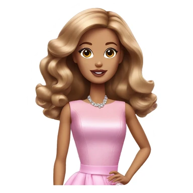 glamorous barbie with brown hair sticker
