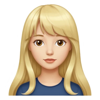 Woman very long flowing blonde hair With BANGS sticker