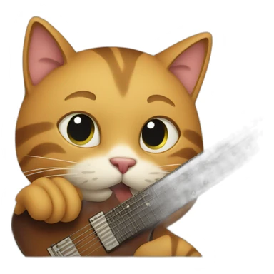 cat with guitar sticker