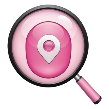 mix light pink dark pink and white girly wifi internet logo with a magnifying glass sticker