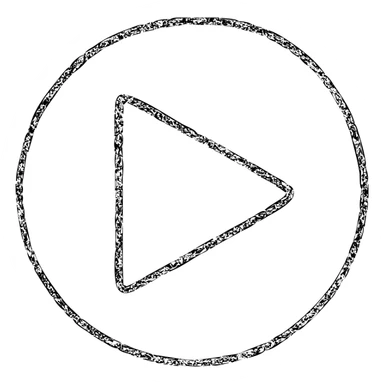 hand drawn outlined play button icon, simple, rough lines sticker