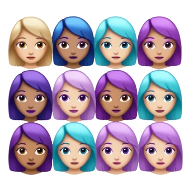 10 girl Naked Glitter purple and cian inner circle sticker